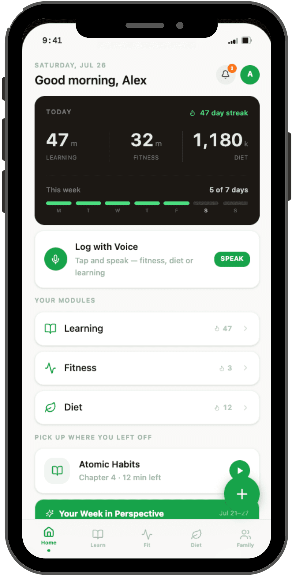BetterEveryday dashboard
